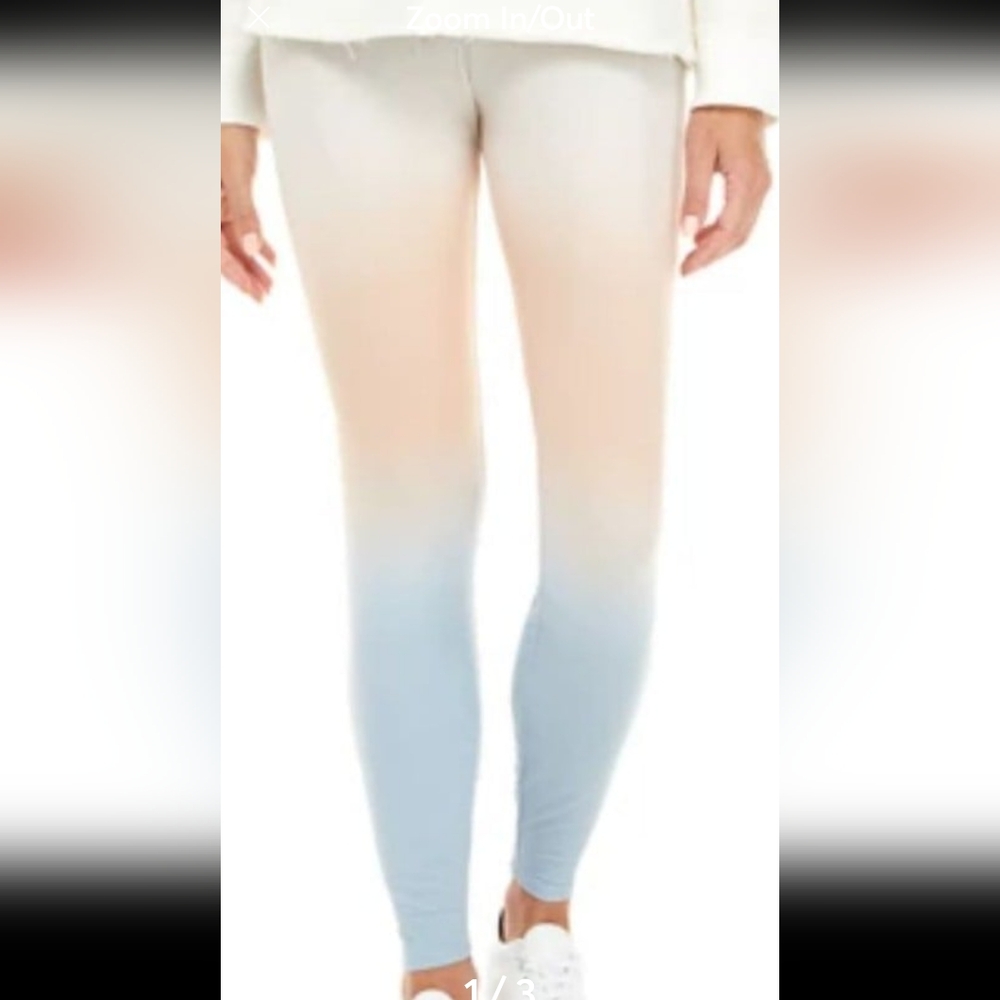 New Directions Silver Dip Yummy Ombre Leggings Blue Peach Pastel XXL